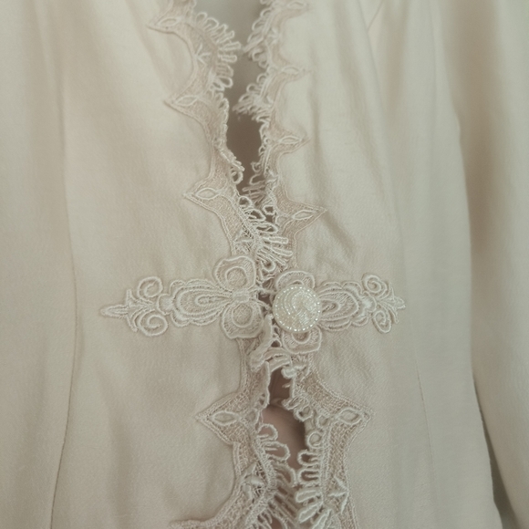 vintage Cachet by Bari Protas women's jacket with lace at the edge size 11/12 - Picture 6 of 14